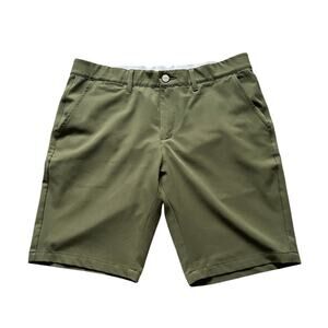 Macade Golf 4 Way Stretch Olive Green Shorts Size 34 Slim Fit Performance Casual
